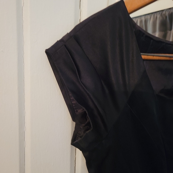 Black Satin Short Dress - Picture 2 of 4